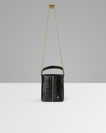 Giorgia Bucket Bag – Top Handle with Crossbody Gold Snake Chain
