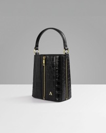 Giorgia Bucket Bag – Top Handle with Crossbody Gold Snake Chain