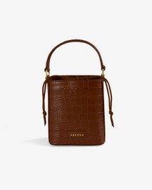 Giorgia Bucket Bag – Top Handle with Crossbody Gold Snake Chain