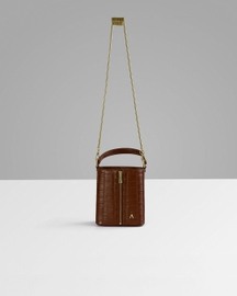 Giorgia Bucket Bag – Top Handle with Crossbody Gold Snake Chain