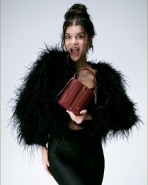 Giorgia Bucket Bag – Top Handle with Crossbody Gold Snake Chain