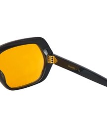 Rectangular Acetate Dark Night Black Sunglasses