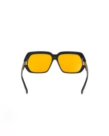 Rectangular Acetate Dark Night Black Sunglasses