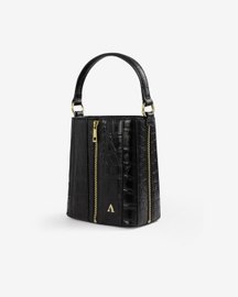 Giorgia Bucket Bag – Top Handle with Crossbody Gold Snake Chain