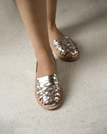 Gold Handwoven Loafers