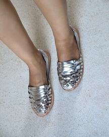 Silver Handwoven Loafers