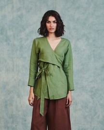 Linen Wrap Top