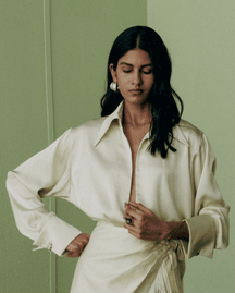 Deep Neck Statement Sleeve Shirt