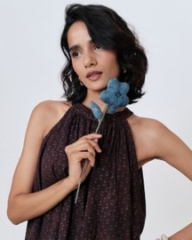 Maroon Iris Halter Top