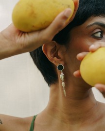 Sterling Silver Mango Drop Earrings