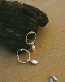 Silver Mango Hoops