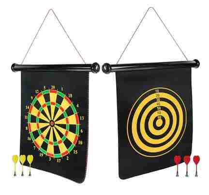 Hamleys | Hamleys Double sided Magnetic Dart Board Game with 6 Magnetic darts Multicolor 3Y+