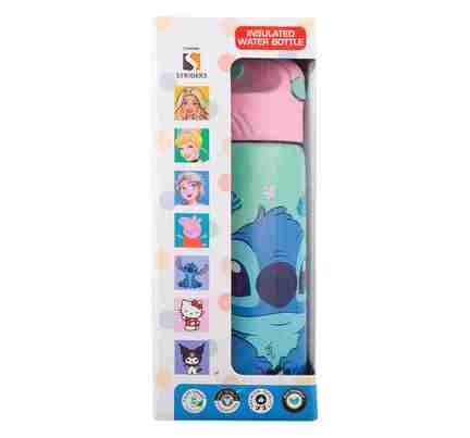 Lilo and Stitch | Striders Stitch Kids Insulated Water Bottle 400 ml | Stainless Steel Sipper | School & Travel Bottle for Kids 3Y+