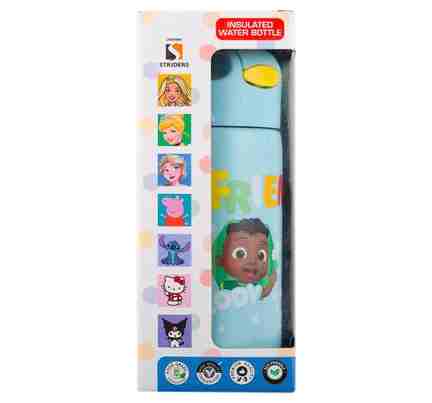 Cocomelon | Striders CoComelon Insulated Kids Bottle 400 ml | Cartoon Design Straw Sipper Bottle for Kids 3Y+