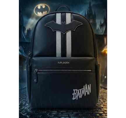 Fur Jaden | FUR JADEN Batman Vegan Leather Stylish 15.6 Inch Laptop Backpack For Travel Weekender Bag For Unisex