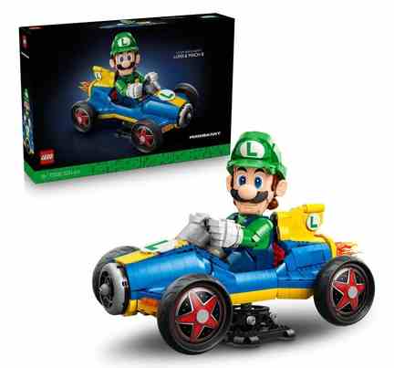 LEGO | LEGO Mario Kart 72050 – Luigi & Mach 8 Set - Iconic Character - Model Building Kit for 18Y+