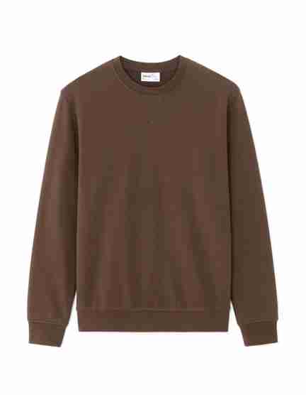 celio | Celio Mens Brown Cotton Solid Regular Fit Sweatshirts