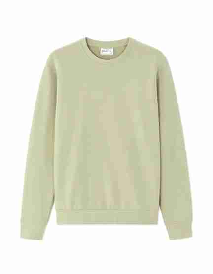 celio | Celio Mens Green Cotton Solid Regular Fit Sweatshirts