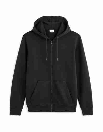 celio | Celio Mens Black Cotton Solid Regular Fit Sweatshirts