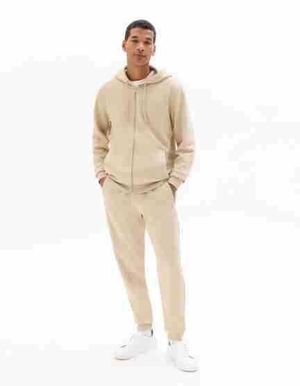 celio | Celio Mens Beige Cotton Solid Regular Fit Sweatshirts