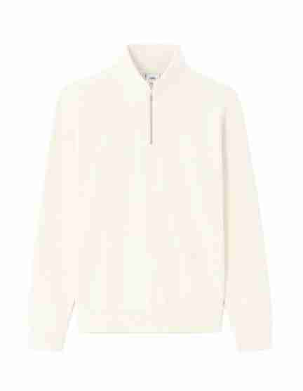 celio | Celio Mens Off White Polycotton Solid Regular Fit Sweatshirts