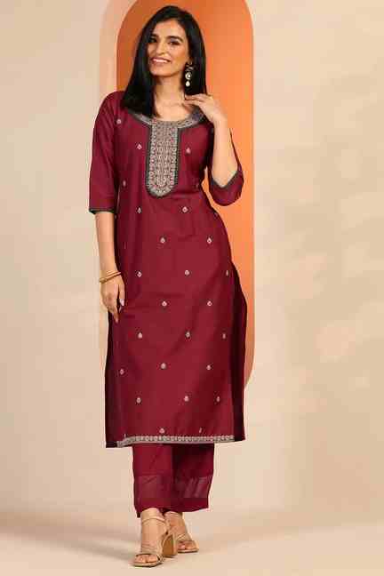 LIBAS | Traditional Blended Fabric Round Neck Women's Kurta