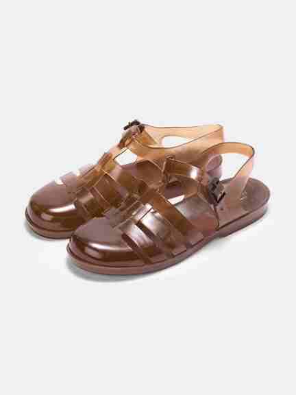 Forever Glam | Brown Jelly Cage Gladiator Sandals