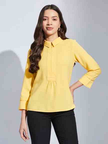 Latin Quarters | Latin Quarters Women Yellow Full Sleeve Blouse