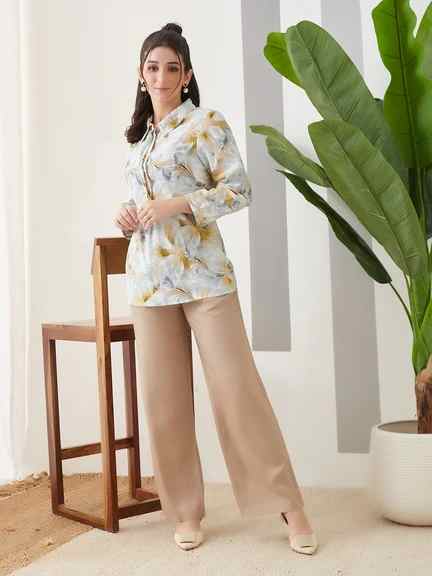 Latin Quarters | Latin Quarters Women'S Grey Printed Straight Tunic