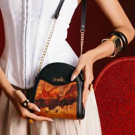 ZOUK | Citrine Mehr Potli Bag (Black Saffiano)