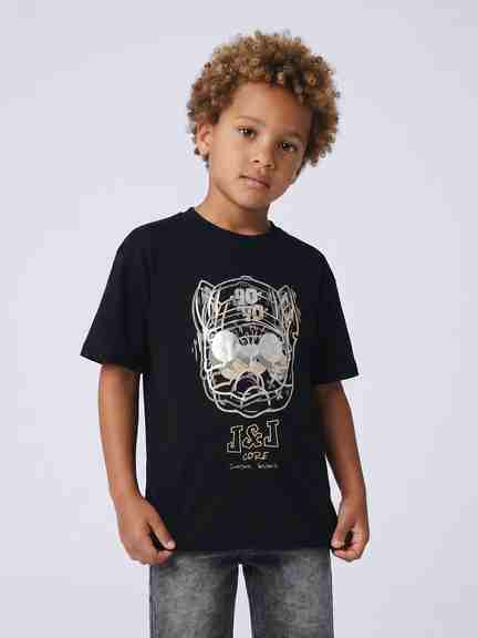 Jack & Jones Jr | Jack & Jones Junior Boys Foil Print Cotton T-shirt