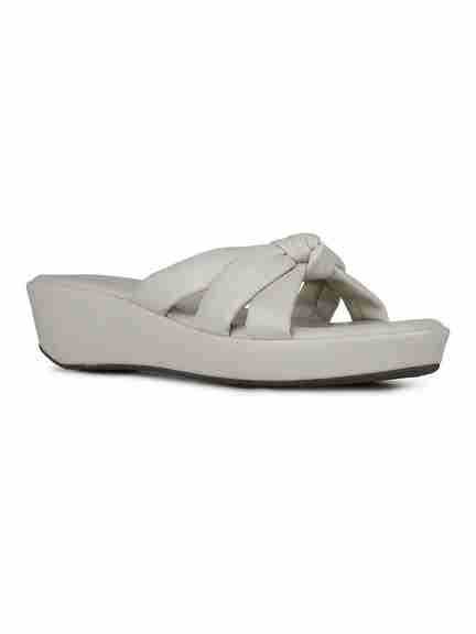 Inc.5 | Womens Cream Party Wear Solid Round Toe Wedge Heel Sandals