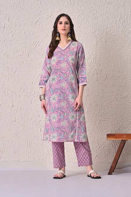 SABHYATA | Pink Printed Kurta 2 Pcs Set
