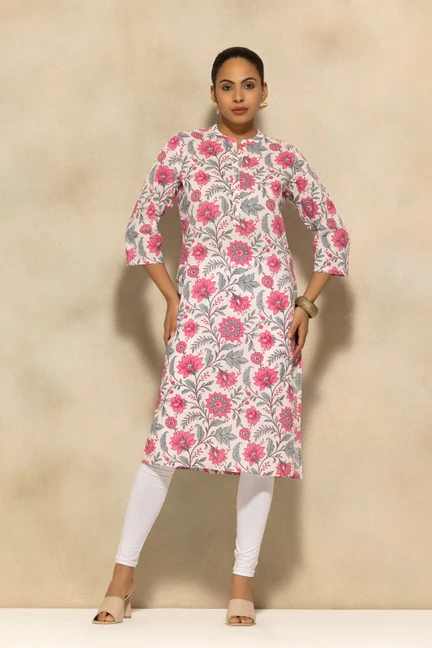 SABHYATA | Light Pink Floral Printed Kurta