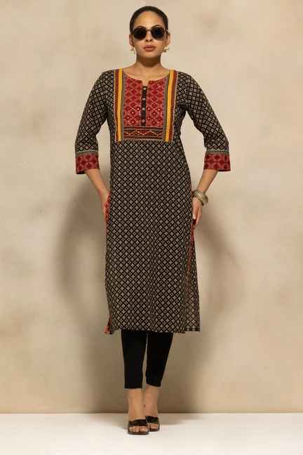SABHYATA | Black Printed Kurta