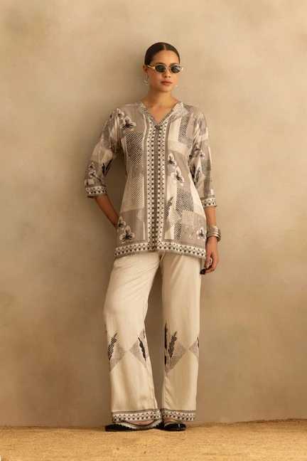 SABHYATA | Grey Printed Co-Ord Set