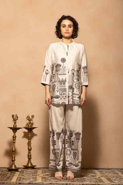 SABHYATA | Grey Printed Co-Ord Set