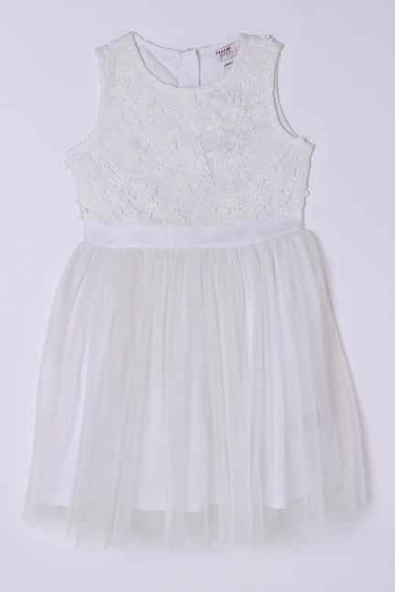FRATINI GIRL | Solid Blended Fabric Round Neck Girls Party Wear Dress
