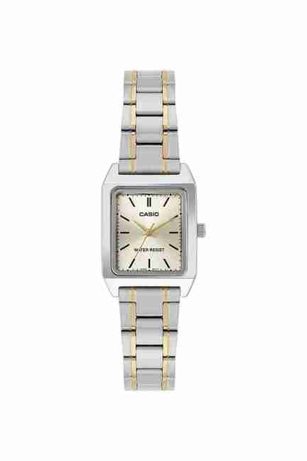 CASIO | Enticer 31x22x7.5 mm Gold Dial Stainless Steel Analogue Wrist Watch For Women - A2294