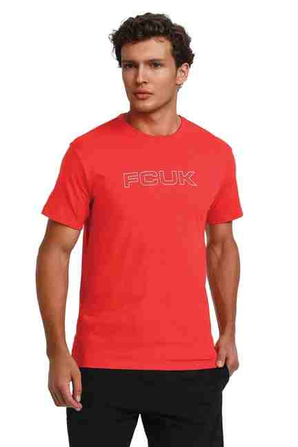 FCUK | Solid Cotton Round Neck Men's T-Shirt