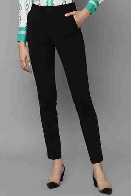 Allen Solly | Women Black Regular Fit Solid Casual Trousers