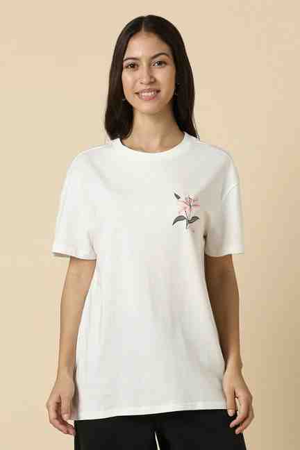 Allen Solly | Women White Print Casual T-shirt