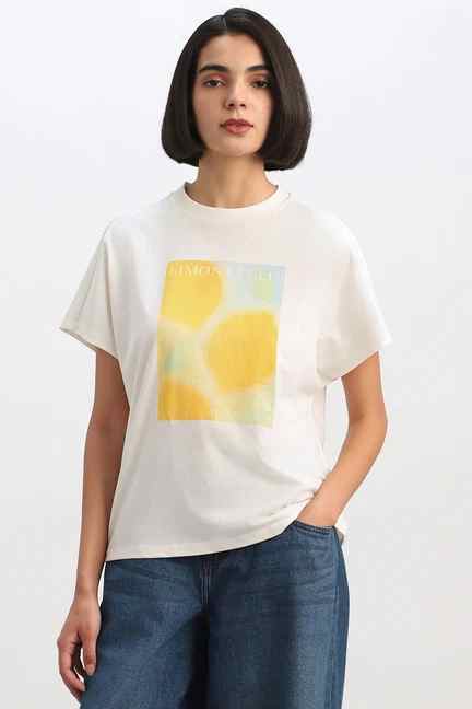 Allen Solly | Women White Graphic Print Casual T-shirt