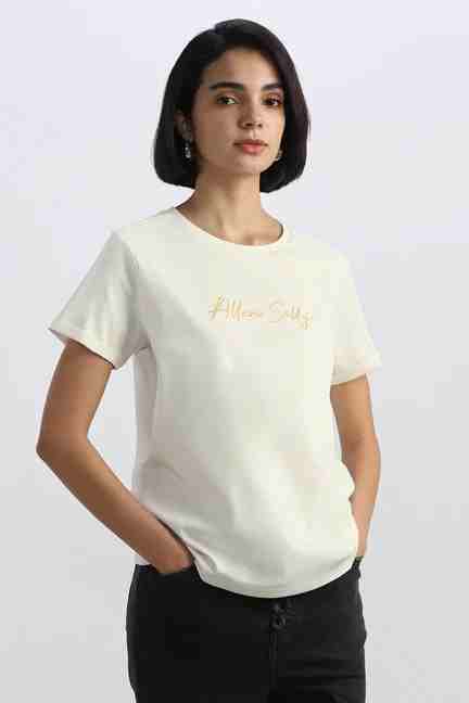 Allen Solly | Women White Graphic Print Casual T-shirt