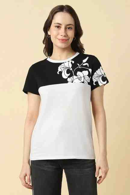Allen Solly | Women White Print Casual T-shirt