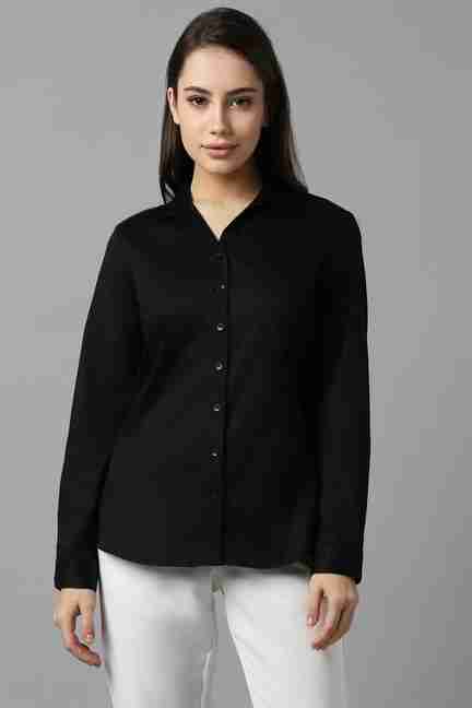 Allen Solly | Women Black Solid Long Sleeves Shirt