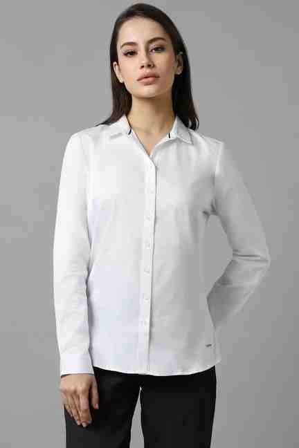 Allen Solly | Women White Solid Long Sleeves Shirt