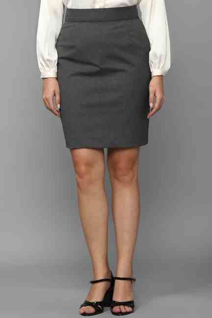Allen Solly | Women Grey Textured Formal Skirt