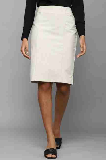 Allen Solly | Women Cream Solid Casual Skirt