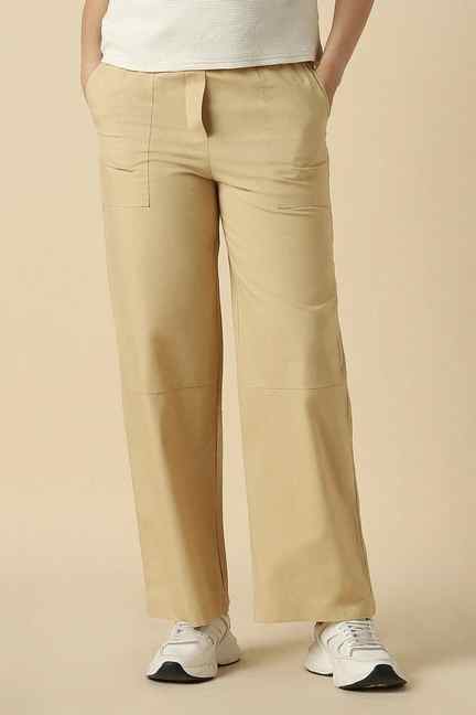 Allen Solly | Women Beige Solid Casual Trousers